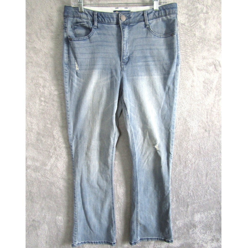 Democracy Ab Solution Bootcut Jeans Light Wash Distressed Blue Women 12